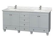 72 in. Double Bathroom Vanity with Carrera Marble Countertop