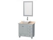 Single Bathroom Vanity with Pyra White Porcelain Sink and Mirror