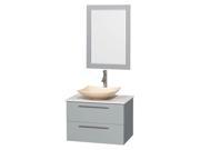 Single Bathroom Vanity with Mirror and Arista Ivory Marble Sink