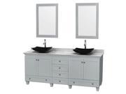 3 Pc Eco friendly Double Sink Vanity Set in Oyster Gray Finish