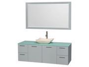 2 Pc Single Bathroom Vanity Set with Avalon Ivory Marble Sink