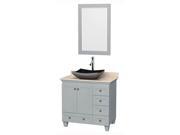 Single Bathroom Vanity with Altair Black Granite Sink and Mirror