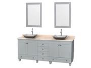 3 Pc Double Vanity Set in Oyster Gray Finish