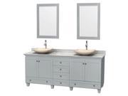 3 Pc Wooden Double Sink Bathroom Vanity Set