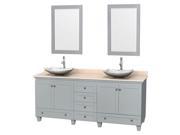 Wooden Double Bathroom Vanity with 2 Mirrors