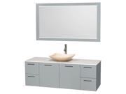 Single Bathroom Vanity in Dove Gray Finish with Mirror