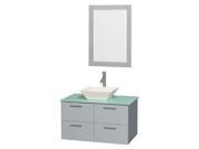 36 in. Single Bathroom Vanity with Pyra Bone Porcelain Sink