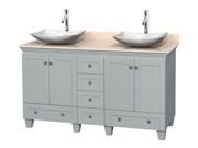 Contemporary Double Bathroom Vanity Set in Oyster Gray