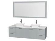 Wall Mounted Double Bathroom Vanity with 70 in. Mirror