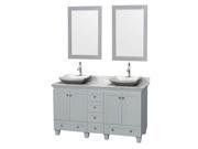 Double Bathroom Vanity with Avalon White Carrera Marble Sinks