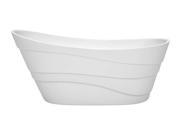 Wyndham Collection Kari 67 inch Freestanding Bathtub in White with Polished Chrome Drain and Overflow Trim