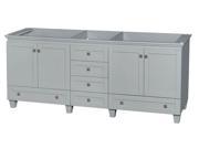 Wyndham Collection Acclaim 80 inch Double Bathroom Vanity in Oyster Gray No Countertop No Sinks and No Mirrors