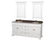 Double Bathroom Vanity with Oval Sink in White