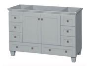 Wyndham Collection Acclaim 48 inch Single Bathroom Vanity in Oyster Gray No Countertop No Sink and No Mirror