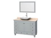 Single Bathroom Vanity with Mirror in Oyster Gray