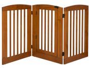 3 Panel 36 in. Large Expansion Pet Gate with Door in Chestnut
