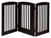 3 Panel 36 in. Large Expansion Pet Gate with Door in Cappuccino