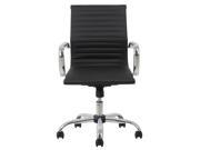 Executive Conference Chair with Arms in Black and Chrome