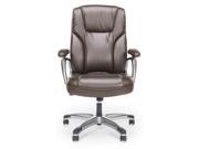 Executive Office Chair with Arms in Brown and Silver