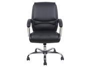 28.55 in. Executive Office Chair with Arms in Black and Chrome