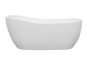 Wyndham Collection Margaret 66 inch Freestanding Bathtub in White with Polished Chrome Drain and Overflow Trim