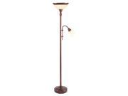 Floor Lamp with Frosted Brushed Ivory Glass Shade