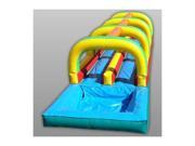 Inflatable Dual Lane Slide And Splash w Pool