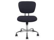 Swivel Armless Task Chair in Black and Chrome Finish