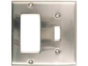 Satin Nickel Double Rocker Switch Switchplate Pack of 5