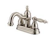Two Handle Centerset Lavatory Faucet in Satin Nickel