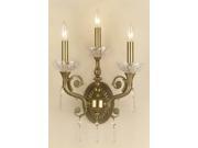 Crystorama Regal Brass Majestic Lead Crystal Wall Sconce 5173 AG CL MWP