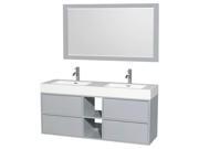 60 in. Double Bathroom Vanity Set in Dove Gray