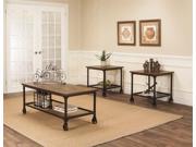 Sunset Trading Rustic Elm Industrial 3 Piece Coffee Table Set