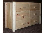 Frontier 6 Drawer Dresser Clear Finish