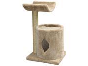 2 Tier Cat Scratching Post w Condo and Perch Hunter