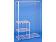 White Clothes Drying Garment Rack w Inset Shelves