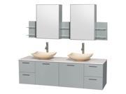 2 Pc Wall Mounted Bathroom Vanity Set with Drawers