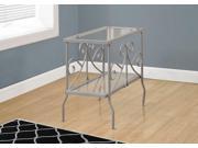 I 3106 ACCENT TABLE SILVER METAL WITH TEMPERED GLASS