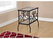ACCENT TABLE BLACK METAL WITH TEMPERED GLASS