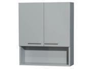 Wyndham Collection Amare Bathroom Wall Mounted Storage Cabinet in Dove Gray Two Door
