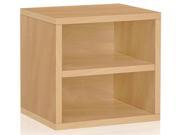 Eco Stackable Connect Storage Cube with Shelf in Natural
