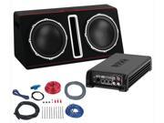 Boss Dual 12 Active Loaded Enclosure with build in Amplifier and amplifier wiring kit 1600W Max BASS12DAPK