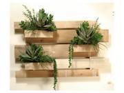 Slated Wooden Wall Sections with Assorted Ferns and Foliage