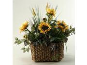 Sunflowers in Rectangle Basket with Handles