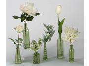 Glass Vases with Tulips Peonies and Alliums Set of 6