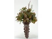 Magnolia Foliage with Willow and on ion Grass on Wall Sconce