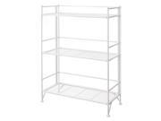 Convenience Concepts Designs2Go Metal Folding 3 Shelf Wide Bookcase, White