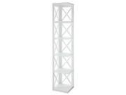 5 Tier Corner Bookcase in White