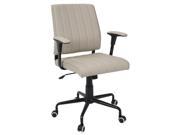 Contemporary Office Chair in Beige with Black Metal