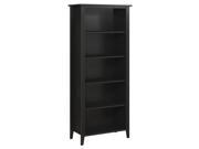 5 Shelf Bookcase in Black Suede Oak Finish